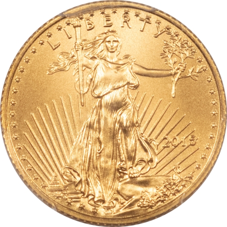 American Gold Eagles, Buffaloes, & Liberty Series 2015 1/10 OZ $5 AMERICAN GOLD EAGLE – PCGS MS-70, FIRST STRIKE!