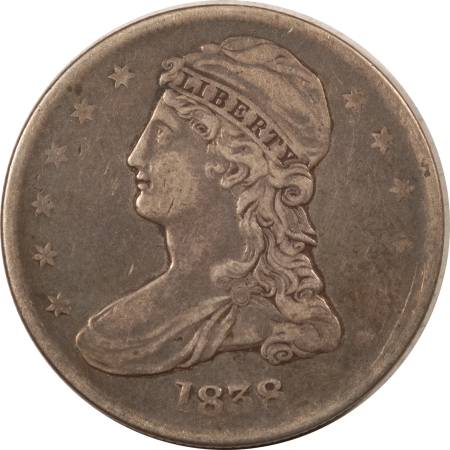 Early Halves 1838 CAPPED BUST HALF DOLLAR- HIGH GRADE CIRCULATED EXAMPLE!