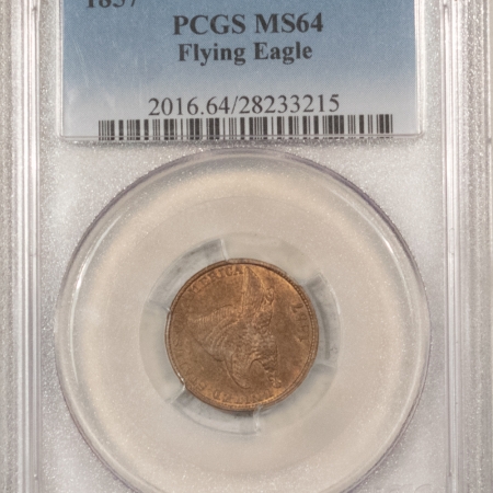 Flying Eagle 1857 FLYING EAGLE CENT – PCGS MS-64, ORIGINAL, LUSTROUS!