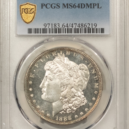 Morgan Dollars 1888 MORGAN DOLLAR – PCGS MS-64 DMPL, GREAT MIRRORS!