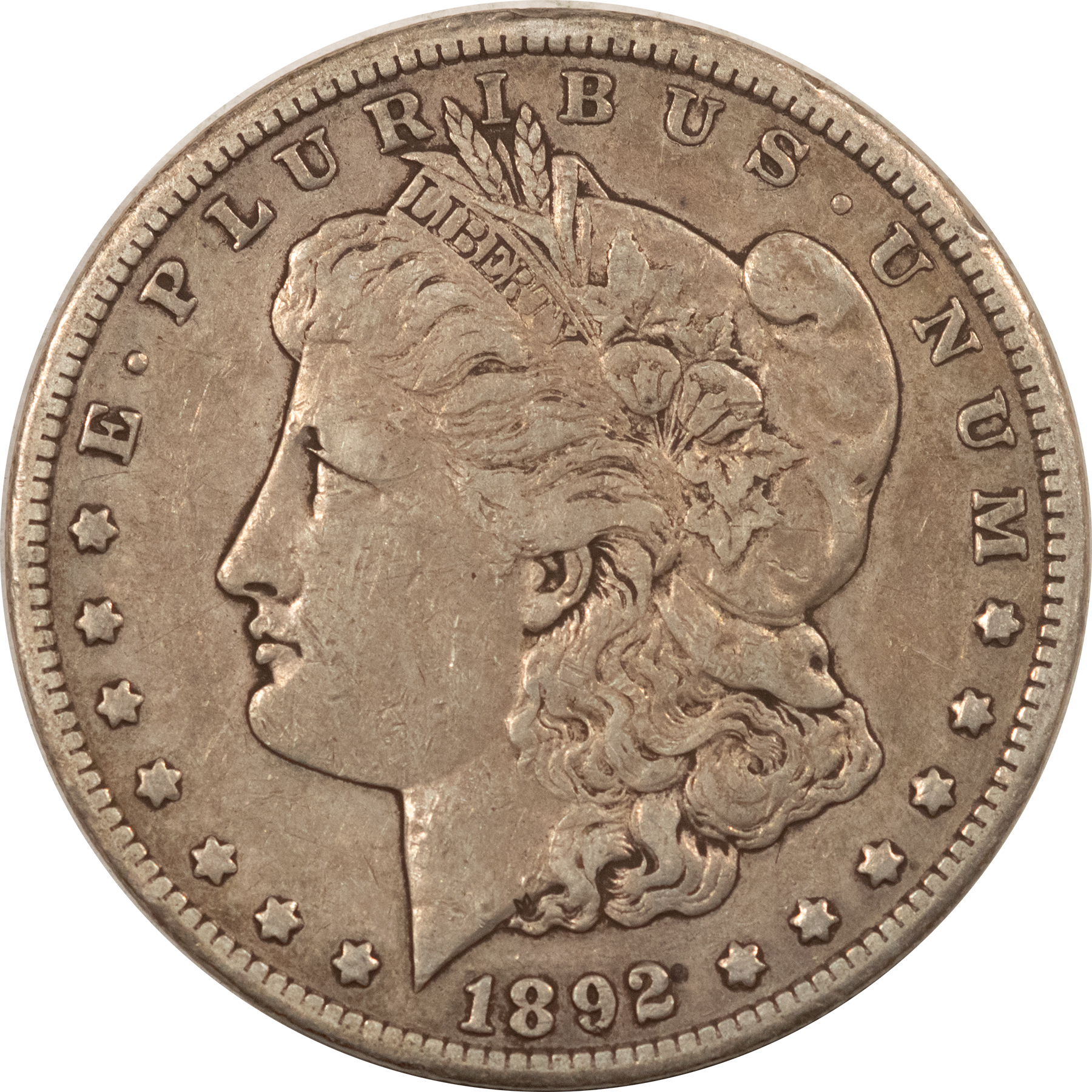 1892-CC MORGAN DOLLAR - NICE HIGH GRADE CIRCULATED EXAMPLE! VF+ CARSON ...