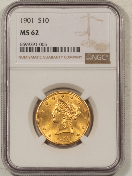 $10 1901 $10 LIBERTY GOLD – NGC MS-62