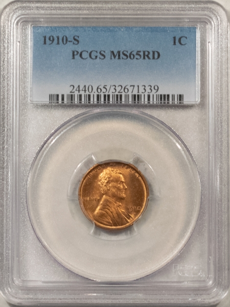 Lincoln Cents (Wheat) 1910-S LINCOLN CENT PCGS MS-65 RD