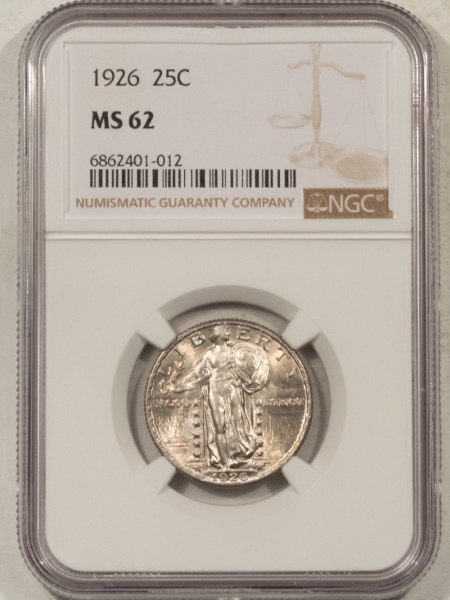 New Certified Coins 1926 STANDING LIBERTY QUARTER – NGC MS-62