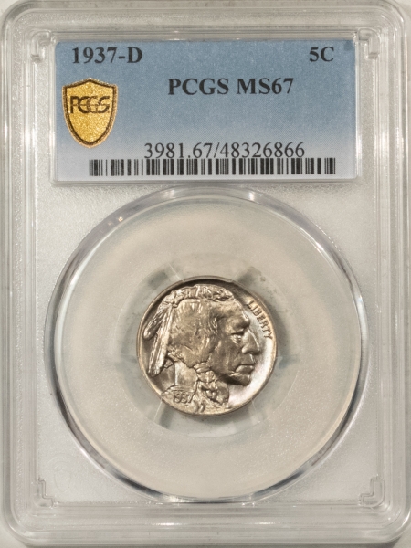 Buffalo Nickels 1937-D BUFFALO NICKEL – PCGS MS-67, PRETTY & PREMIUM QUALITY!