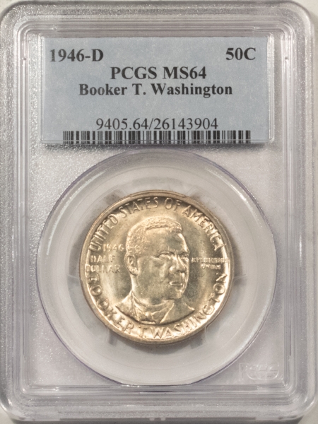 New Certified Coins 1946-D BOOKER T. WASHINGTON COMMEMORATIVE HALF DOLLAR – PCGS MS-64