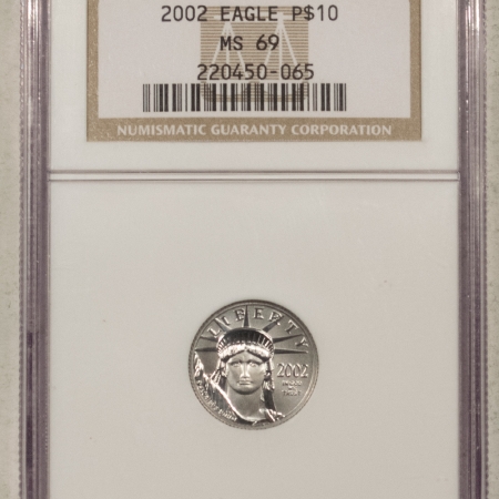 American Platinum Eagles 2002 1/10 OZ $10 AMERICAN PLATINUM EAGLE – NGC MS-69