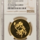 New Certified Coins 2009 CANADA GOLD $350 PROVINCIAL FLORAL SERIES 1.125 OZ AGW NGC PF70 UCAM RARE