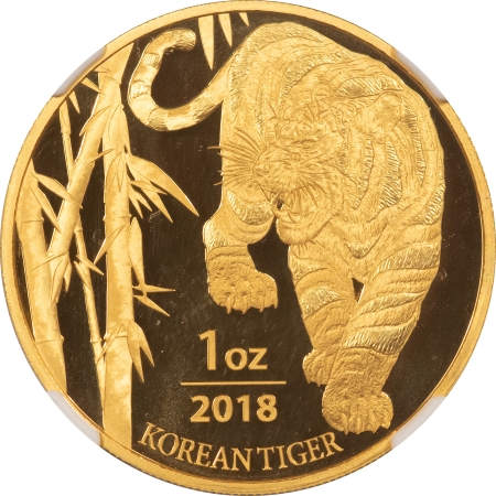 New Certified Coins 2018 S KOREA 1 OZ GOLD OFFICIAL MINT MEDAL, KOREAN TIGER NGC PF-70 UCAM POP 3!