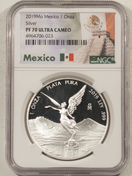 New Certified Coins 2019 MEXICO 1 OZ SILVER PROOF LIBERTAD, 1 ONZA NGC PF-70 ULTRA CAMEO
