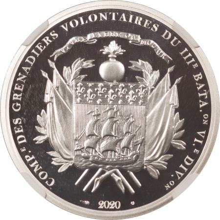 New Certified Coins 2020 FRANCE SILVER 10 EUROS, LAFAYETTE NGC PF-70 ULTRA CAMEO, FIRST DAY OF ISSUE