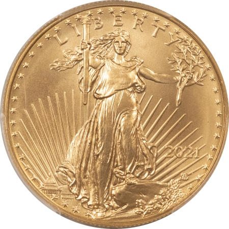American Gold Eagles, Buffaloes, & Liberty Series 2021 $50 AMERICAN GOLD EAGLE, TYPE 2, 1 OZ – PCGS MS-70, FIRST DAY OF ISSUE!
