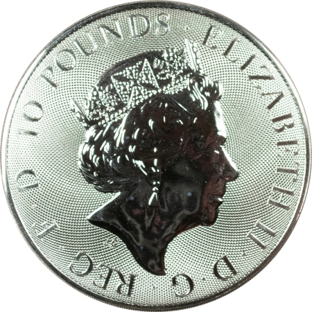New Store Items 2023 GREAT BRITAIN 10 OZ .9999 SILVER 10 POUNDS, YALE OF BEAUFORT GEM BU CAPSULE