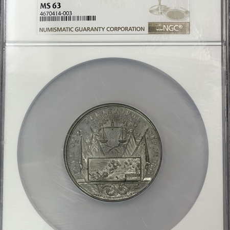 New Store Items 1856 GREAT BRITAIN PEACE OF PARIS MEDAL, WHITE METAL, 50MM EIMER-1587, NGC MS-63